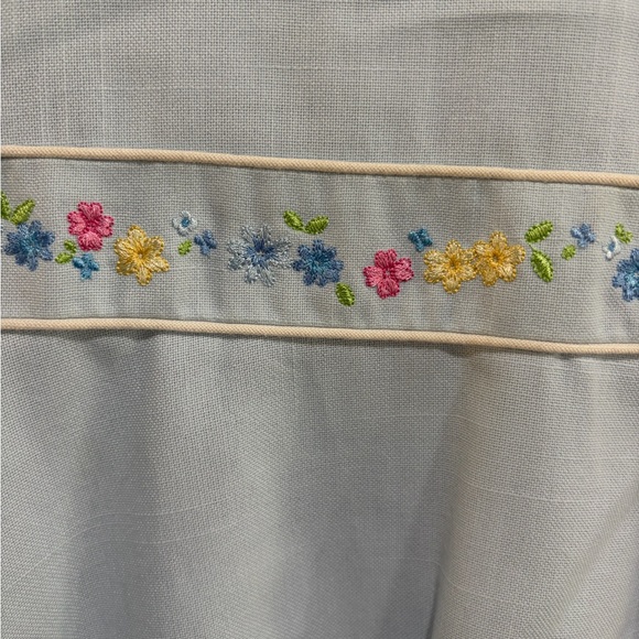 Jenni by Jennifer Moore Y2K Heirloom Light Blue Floral Embroidered Dress Size 6 - Picture 4 of 6